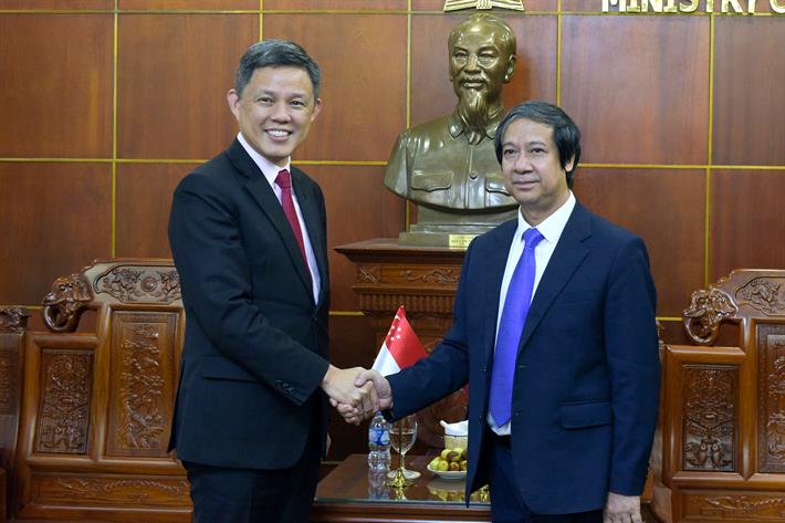 Bộ trưởng Nguyễn Kim Sơn tiếp với Bộ trưởng Giáo dục Singapore
