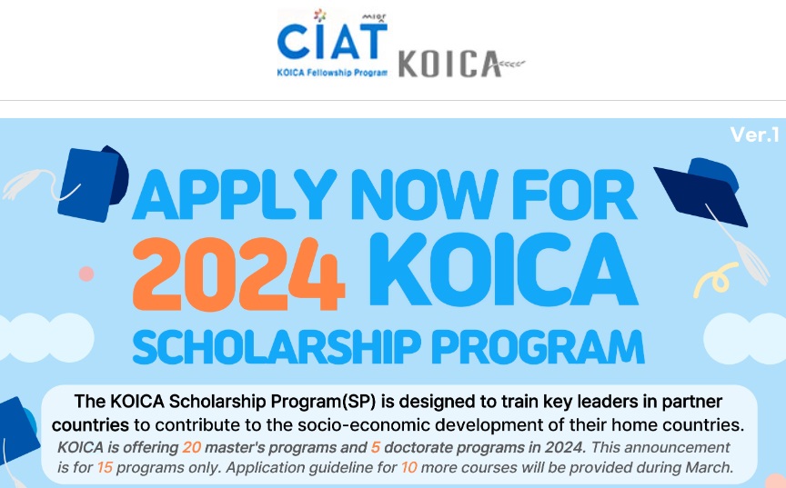 Thông báo chương trình học bổng KOICA năm 2024