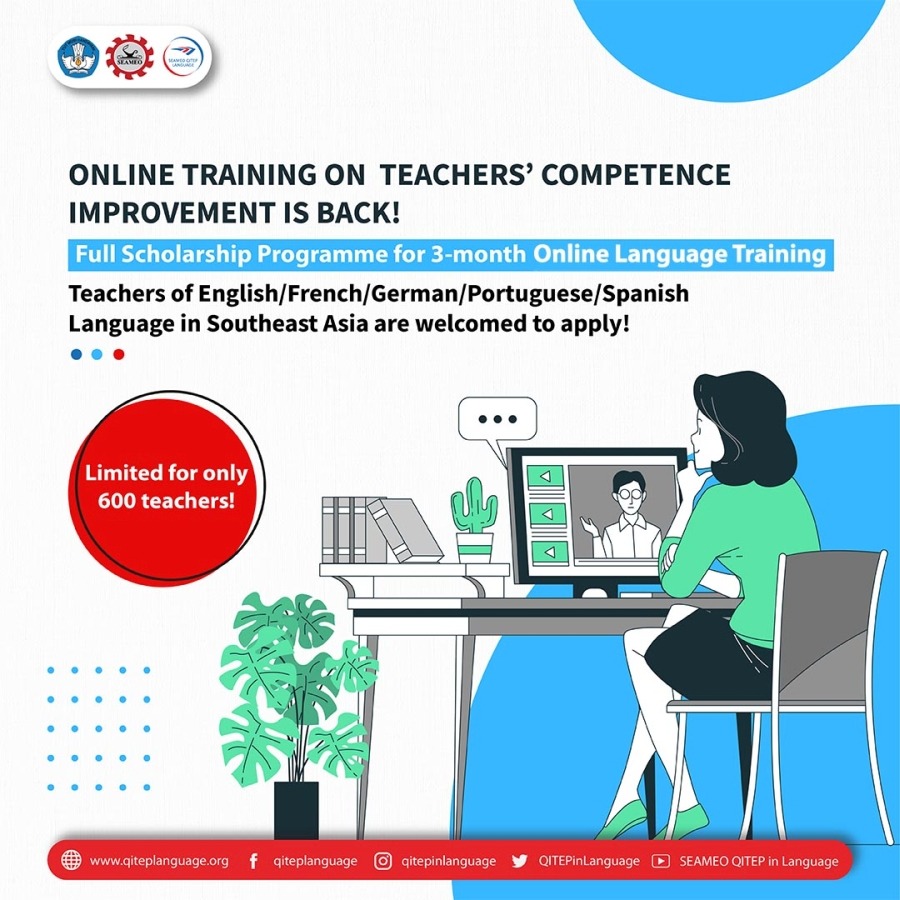 Thông báo chương trình học bổng trực tuyến của trung tâm SEAMEO QITEP Ngôn ngữ